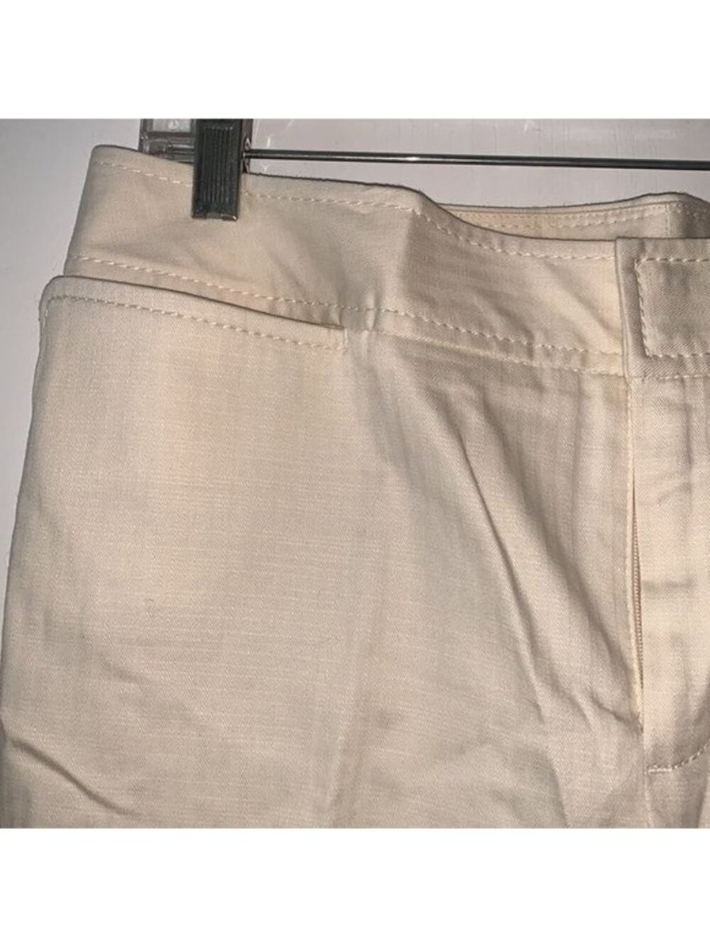Liz Claiborne Audra Womens Off-White Straight-Leg Pants Size 12 Cotton Blend - Picture 4 of 14